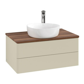 V&B Waschtischunterschrank ohne Frontstruktur -Beleuchtung Antao 80x36x50cm, HL, WBP w. wal, si Gr m Lac