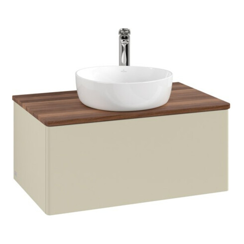 V&B Waschtischunterschrank ohne Frontstruktur -Beleuchtung Antao 80x36x50cm, HL, WBP w. wal, si Gr m Lac