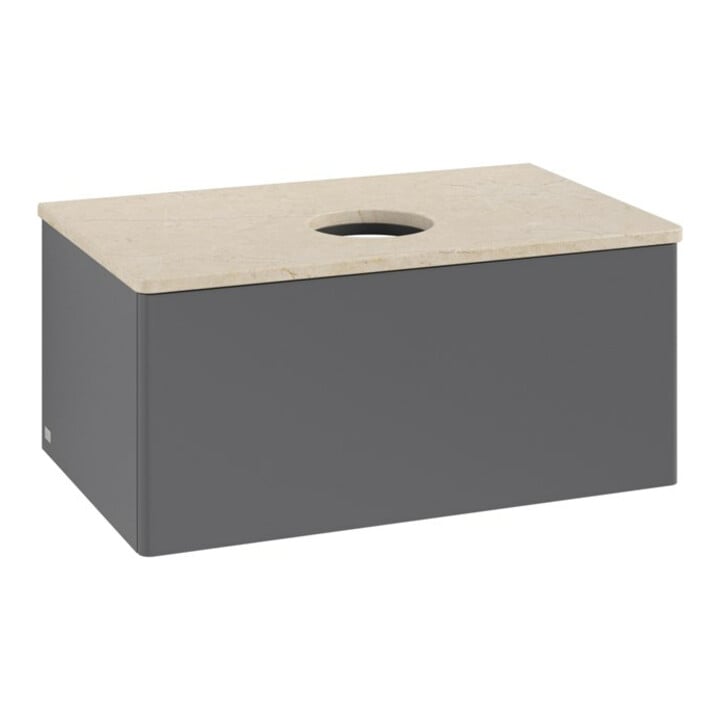 V&B Waschtischunterschrank ohne Frontstruktur -Beleuchtung Antao 80x36x50cm, WBP botti., Anthrac. m Lac