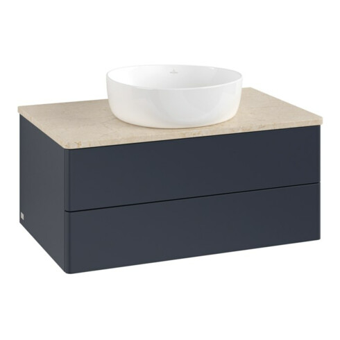 V&B Waschtischunterschrank ohne Frontstruktur -Beleuchtung Antao 80x36x50cm, WBP botti., md bl. m Lac