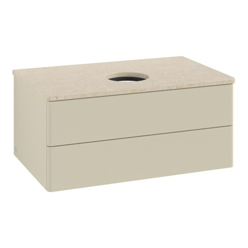 V&B Waschtischunterschrank ohne Frontstruktur -Beleuchtung Antao 80x36x50cm, WBP botti., si Gr m Lac