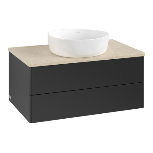 V&B Waschtischunterschrank ohne Frontstruktur -Beleuchtung Antao 80x36x50cm, WBP-farbe botti., bla m Lac