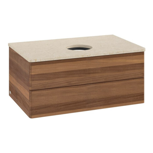 V&B Waschtischunterschrank ohne Frontstruktur -Beleuchtung Antao 80x36x50cm, WBP-farbe botti., w. walnut