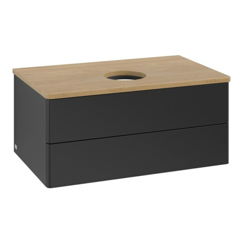 V&B Waschtischunterschrank ohne Frontstruktur -Beleuchtung Antao 80x36x50cm, WBP-farbe hon. Oa, bla m Lac