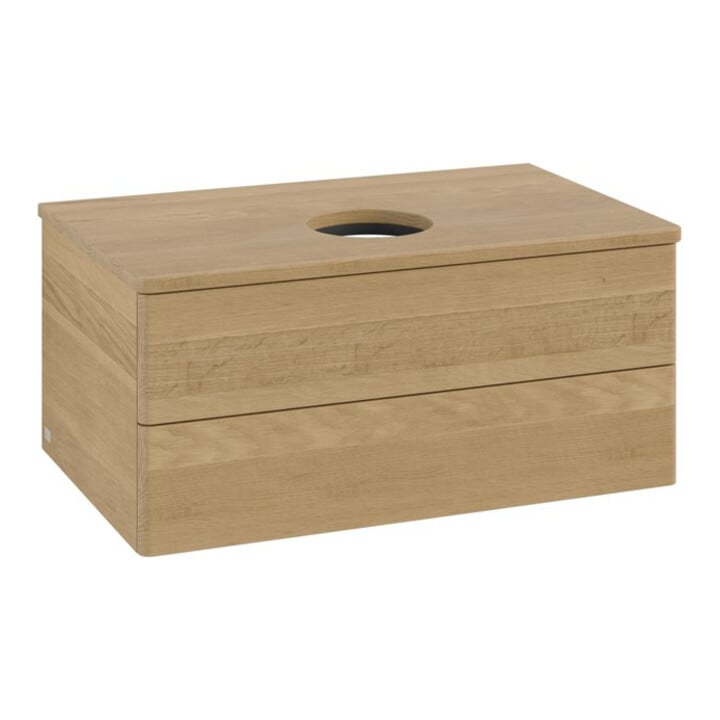 V&B Waschtischunterschrank ohne Frontstruktur -Beleuchtung Antao 80x36x50cm, WBP-farbe hon. Oa, honey oak