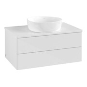 V&B Waschtischunterschrank ohne Frontstruktur -Beleuchtung Antao 80x36x50cm, WBP-farbe Lac, glo wh. Lac