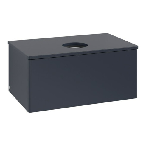 V&B Waschtischunterschrank ohne Frontstruktur -Beleuchtung Antao 80x36x50cm, WBP-farbe Lac, md bl. m Lac