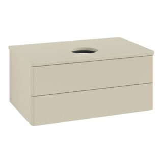 V&B Waschtischunterschrank ohne Frontstruktur -Beleuchtung Antao 80x36x50cm, WBP-farbe Lac, si Gr m Lac