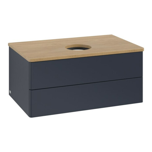 V&B Waschtischunterschrank ohne Frontstruktur -Beleuchtung Antao 80x36x50cm, WBP hon. Oa, md bl. m Lac