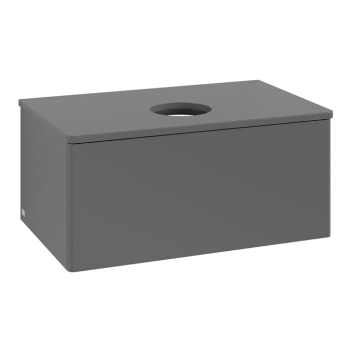 V&B Waschtischunterschrank ohne Frontstruktur -Beleuchtung Antao 80x36x50cm, WBP Lac, Anthrac. m Lac