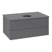 V&B Waschtischunterschrank ohne Frontstruktur -Beleuchtung Antao 80x36x50cm, WBP Lac, Anthrac. m Lac
