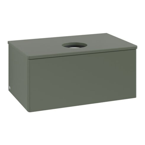 V&B Waschtischunterschrank ohne Frontstruktur -Beleuchtung Antao 80x36x50cm, WBP Lac, lea gre. m Lac
