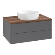 V&B Waschtischunterschrank ohne Frontstruktur -Beleuchtung Antao 80x36x50cm, WBP w. wal, Anthrac. m Lac