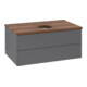 V&B Waschtischunterschrank ohne Frontstruktur -Beleuchtung Antao 80x36x50cm, WBP w. wal, Anthrac. m Lac-3