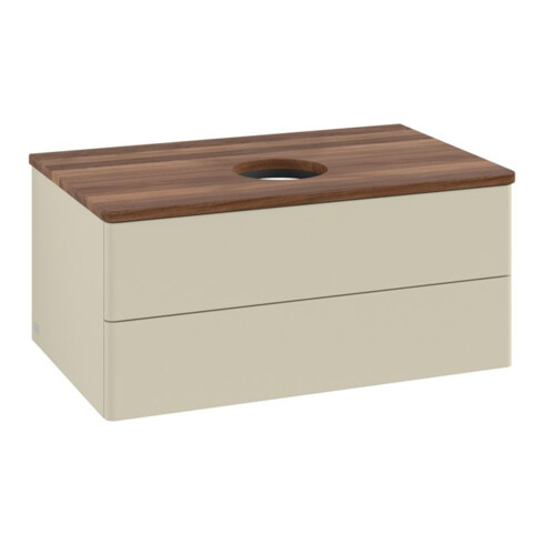 V&B Waschtischunterschrank ohne Frontstruktur -Beleuchtung Antao 80x36x50cm, WBP w. wal, si Gr m Lac