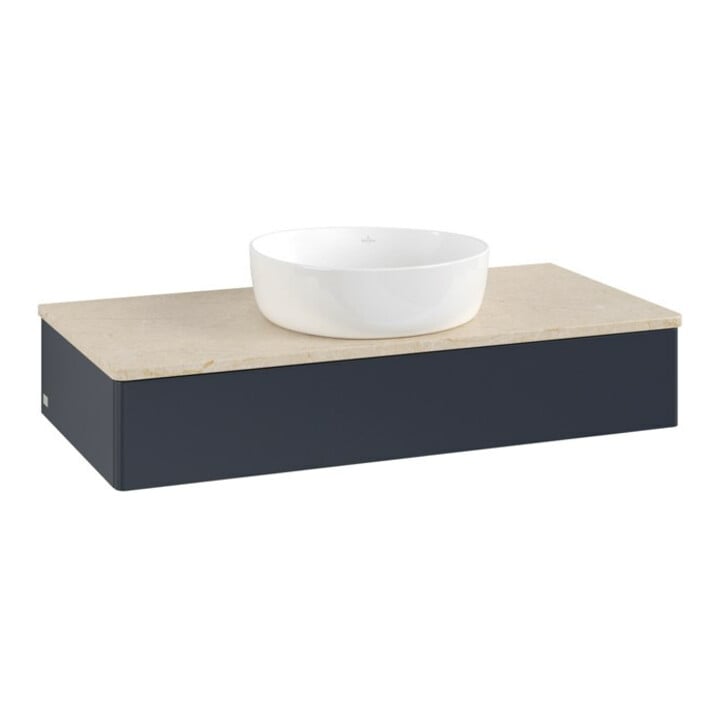V&B Waschtischunterschrank ohne Frontstruktur, mit Beleuchtung Antao 100x19x50cm, WBP botti., md bl. m Lac