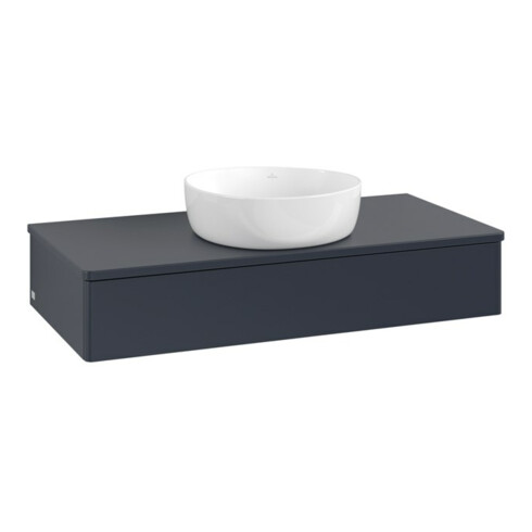 V&B Waschtischunterschrank ohne Frontstruktur, mit Beleuchtung Antao 100x19x50cm, WBP-farbe Lac, md bl. m Lac