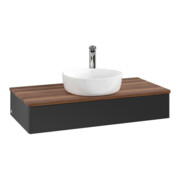 V&B Waschtischunterschrank ohne Frontstruktur, mit Beleuchtung Antao 100x19x50cm, WBP-farbe w. wal, bla m Lac