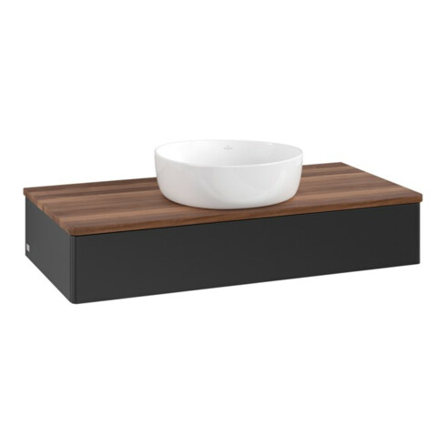 V&B Waschtischunterschrank ohne Frontstruktur, mit Beleuchtung Antao 100x19x50cm, WBP-farbe w. wal, bla m Lac
