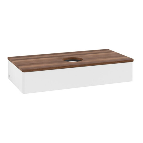V&B Waschtischunterschrank ohne Frontstruktur, mit Beleuchtung Antao 100x19x50cm, WBP-farbe w. wal, wh. m Lac