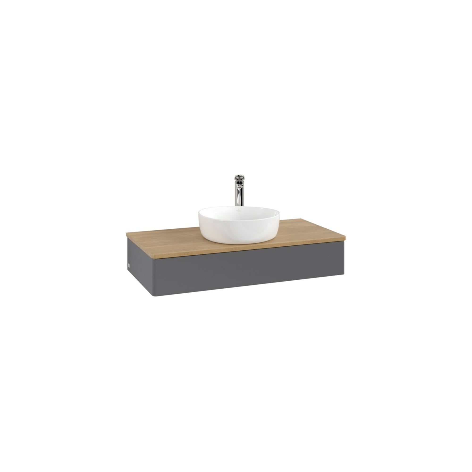 V&B Waschtischunterschrank ohne Frontstruktur, mit Beleuchtung Antao 100x19x50cm, WBP hon. Oa, Anthrac. m Lac ; Villeroy & Boch