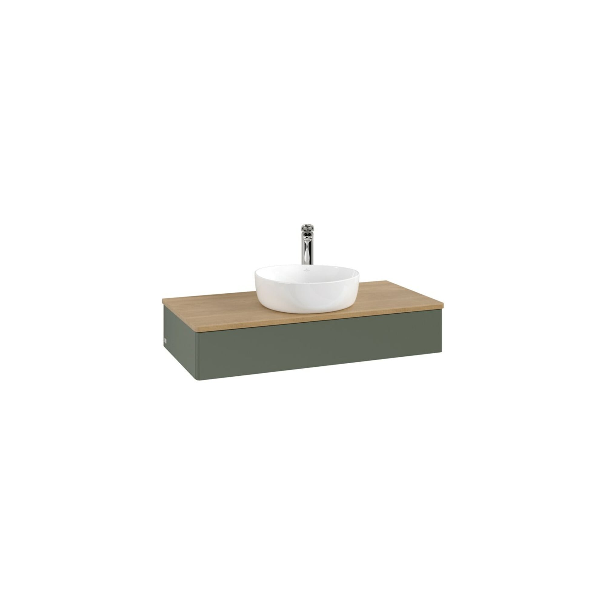 V&B Waschtischunterschrank ohne Frontstruktur, mit Beleuchtung Antao 100x19x50cm, WBP hon. Oa, lea gre. m Lac ; Villeroy & Boch