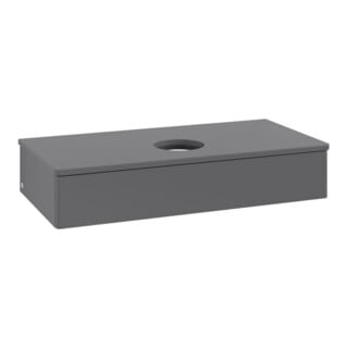 V&B Waschtischunterschrank ohne Frontstruktur, mit Beleuchtung Antao 100x19x50cm, WBP Lac, Anthrac. m Lac