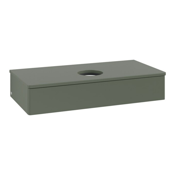 V&B Waschtischunterschrank ohne Frontstruktur, mit Beleuchtung Antao 100x19x50cm, WBP Lac, lea gre. m Lac