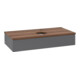 V&B Waschtischunterschrank ohne Frontstruktur, mit Beleuchtung Antao 100x19x50cm, WBP w. wal, Anthrac. m Lac-1