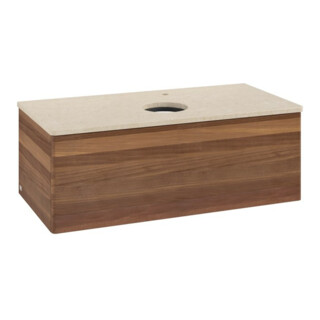 V&B Waschtischunterschrank ohne Frontstruktur, mit Beleuchtung Antao 100x36x50cm, HL, WBP botti., w. wal