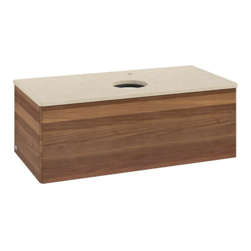 V&B Waschtischunterschrank ohne Frontstruktur, mit Beleuchtung Antao 100x36x50cm, HL, WBP botti., w. wal
