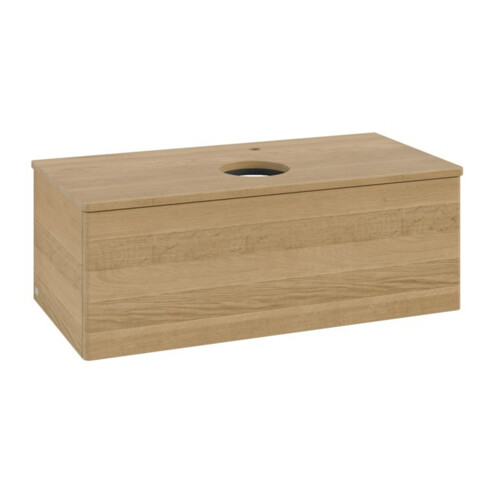 V&B Waschtischunterschrank ohne Frontstruktur, mit Beleuchtung Antao 100x36x50cm, HL, WBP hon. Oa, hon. Oa