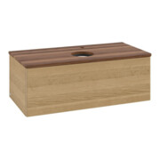 V&B Waschtischunterschrank ohne Frontstruktur, mit Beleuchtung Antao 100x36x50cm, HL, WBP w. wal, hon. Oa