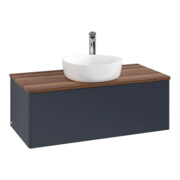 V&B Waschtischunterschrank ohne Frontstruktur, mit Beleuchtung Antao 100x36x50cm, HL, WBP w wal, md bl. m Lac