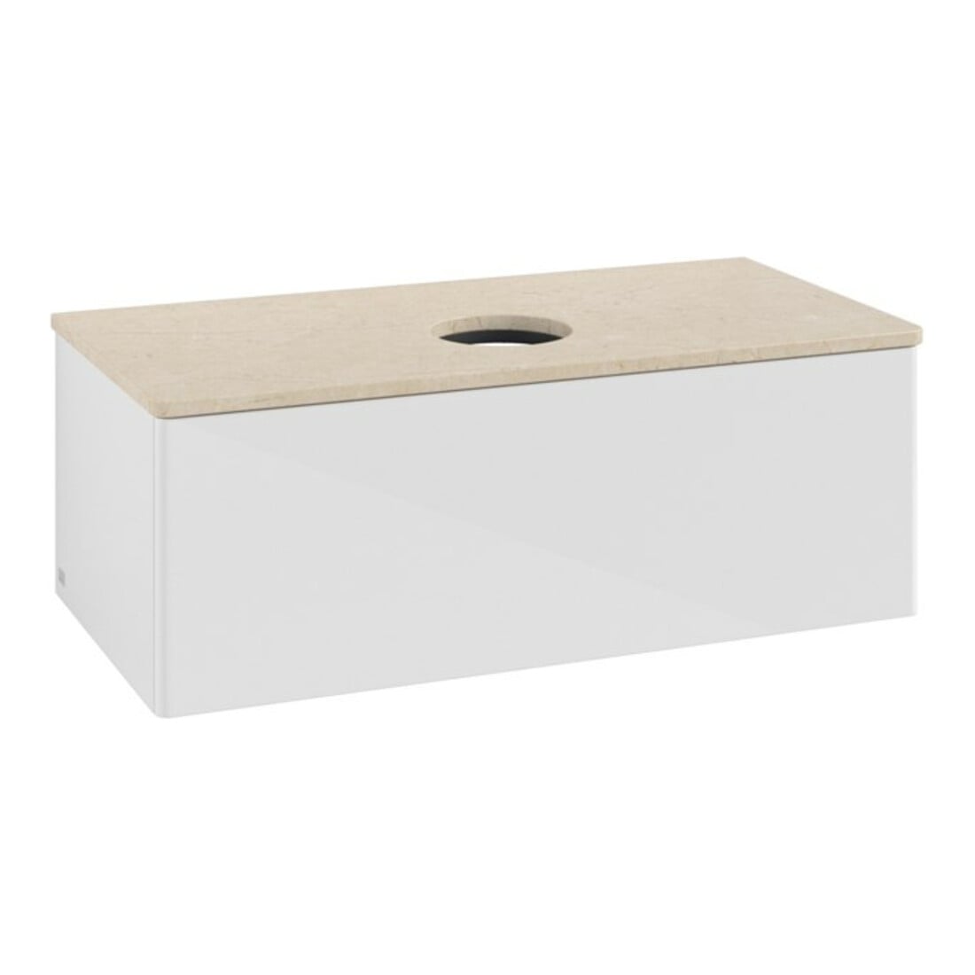 V&B Waschtischunterschrank ohne Frontstruktur, mit Beleuchtung Antao 100x36x50cm, WBP botti., glo wh. Lac