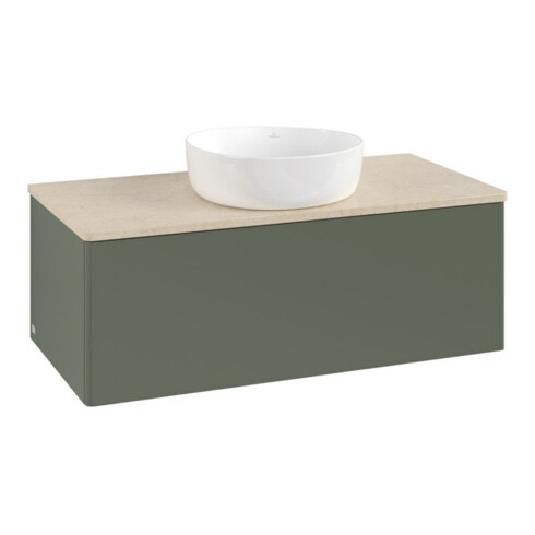 V&B Waschtischunterschrank ohne Frontstruktur, mit Beleuchtung Antao 100x36x50cm, WBP botti., lea gre. m Lac