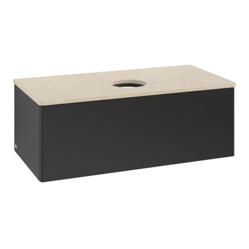 V&B Waschtischunterschrank ohne Frontstruktur, mit Beleuchtung Antao 100x36x50cm, WBP-farbe botti., bla m Lac
