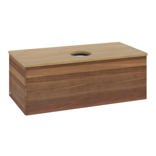 V&B Waschtischunterschrank ohne Frontstruktur, mit Beleuchtung Antao 100x36x50cm, WBP-farbe hon. Oa, w. wal