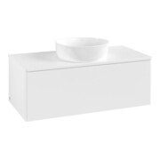 V&B Waschtischunterschrank ohne Frontstruktur, mit Beleuchtung Antao 100x36x50cm, WBP-farbe Lac, wh. m Lac