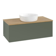 V&B Waschtischunterschrank ohne Frontstruktur, mit Beleuchtung Antao 100x36x50cm, WBP hon. Oa, lea gre. m Lac