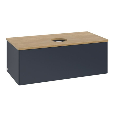 V&B Waschtischunterschrank ohne Frontstruktur, mit Beleuchtung Antao 100x36x50cm, WBP hon. Oa, md bl. m Lac