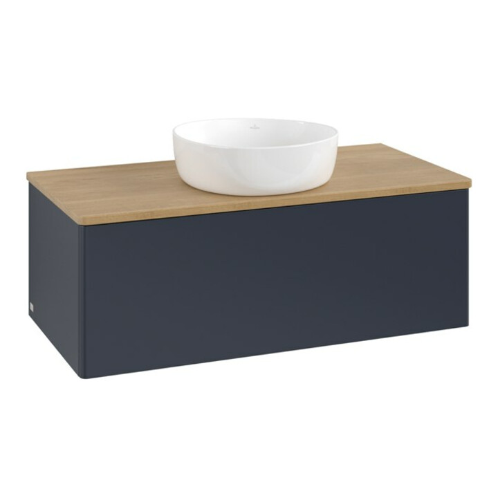 V&B Waschtischunterschrank ohne Frontstruktur, mit Beleuchtung Antao 100x36x50cm, WBP hon. Oa, md bl. m Lac