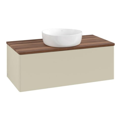 V&B Waschtischunterschrank ohne Frontstruktur, mit Beleuchtung Antao 100x36x50cm, WBP w. wal, si Gr m Lac