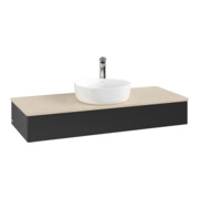 V&B Waschtischunterschrank ohne Frontstruktur, mit Beleuchtung Antao 120x19x50cm, HL, WBP botti., bla m Lac