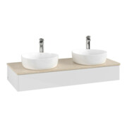 V&B Waschtischunterschrank ohne Frontstruktur, mit Beleuchtung Antao 120x19x50cm, HL, WBP botti., glo wh. Lac