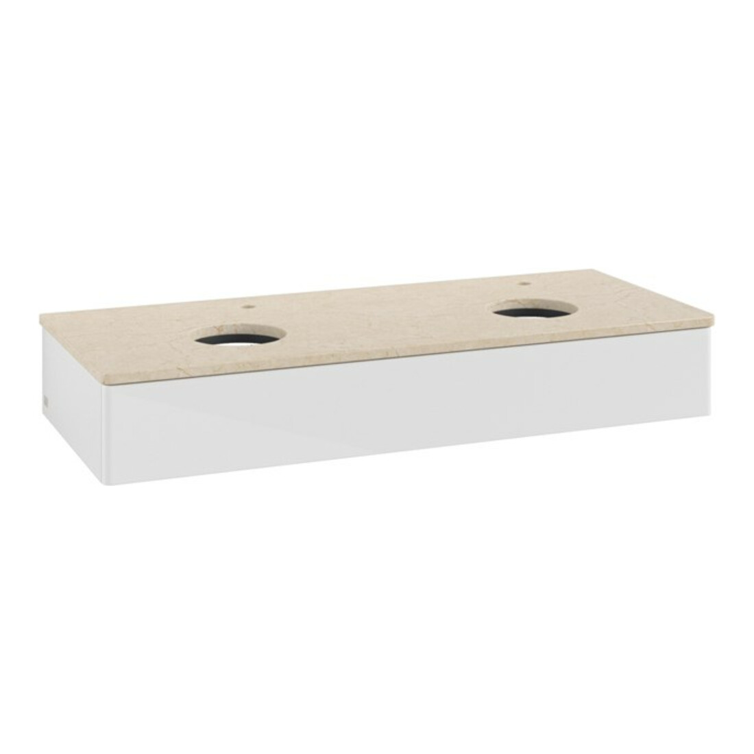 V&B Waschtischunterschrank ohne Frontstruktur, mit Beleuchtung Antao 120x19x50cm, HL, WBP botti., glo wh. Lac