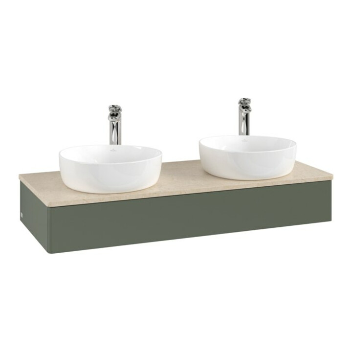 V&B Waschtischunterschrank ohne Frontstruktur, mit Beleuchtung Antao 120x19x50cm, HL, WBP botti., le g. m Lac