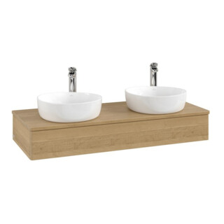 V&B Waschtischunterschrank ohne Frontstruktur, mit Beleuchtung Antao 120x19x50cm, HL, WBP hon. Oa, hon. Oa