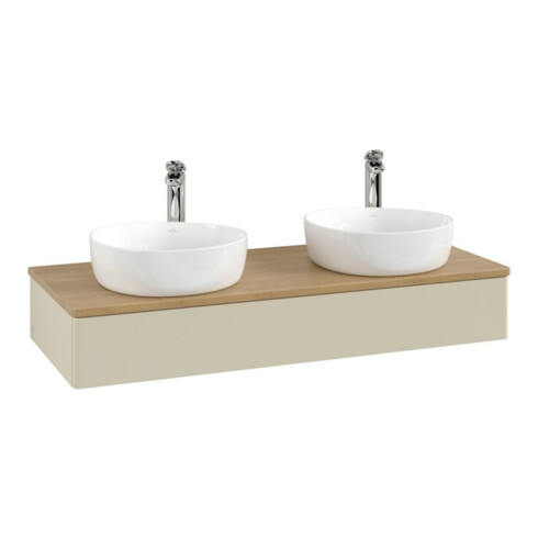 V&B Waschtischunterschrank ohne Frontstruktur, mit Beleuchtung Antao 120x19x50cm, HL, WBP hon. Oa, si G m Lac