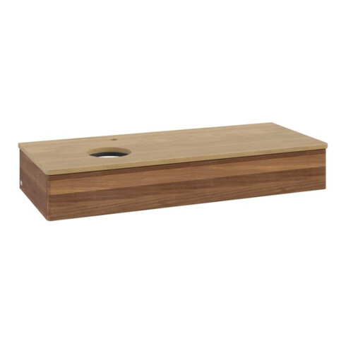 V&B Waschtischunterschrank ohne Frontstruktur, mit Beleuchtung Antao 120x19x50cm, HL, WBP hon. Oa, w. wal